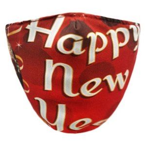 HAPPY NEW YEAR Adult Reusable Washable Filter Protective Face Mask